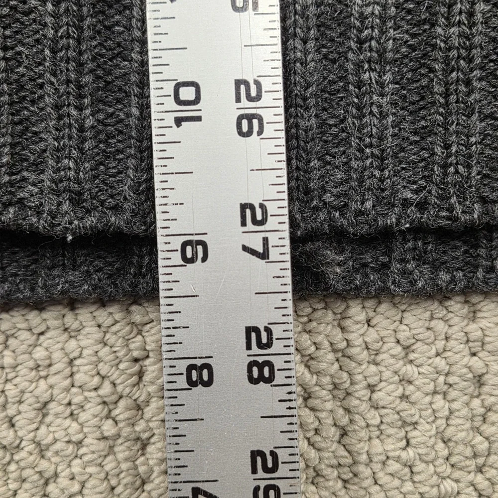 Vintage Aran Crafts 100% Merino Wool Cable Knit Sweater Charcoal Grey Large
